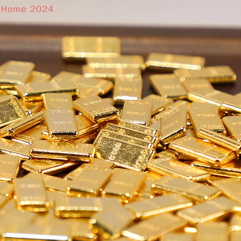 50Pcs/Set Miniature Gold Bars Model Home Decor Kids Pretend Play Toys Gift