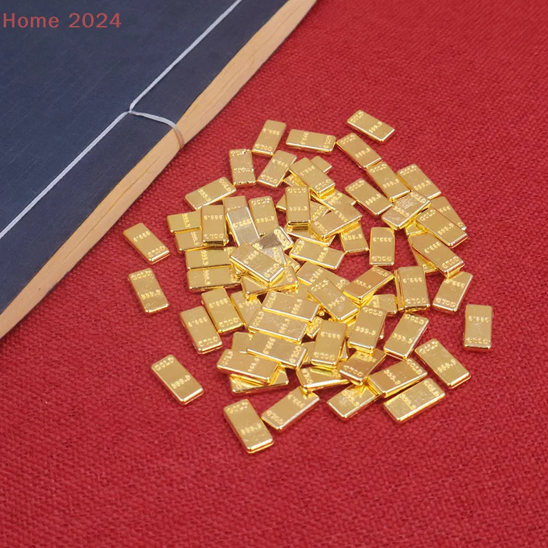 50Pcs/Set Miniature Gold Bars Model Home Decor Kids Pretend Play Toys Gift