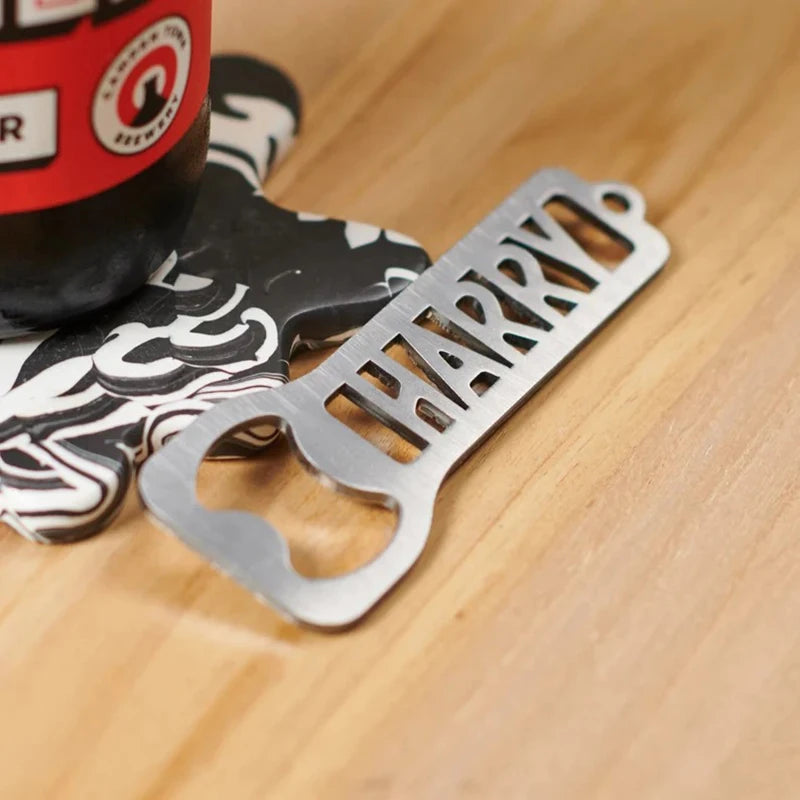 Custom Beer Bottle Opener Gold Stainless Steel Personalized Bottle Opener Name Bachelor Party Man Groomsmen Bar Mitzvah Gifts