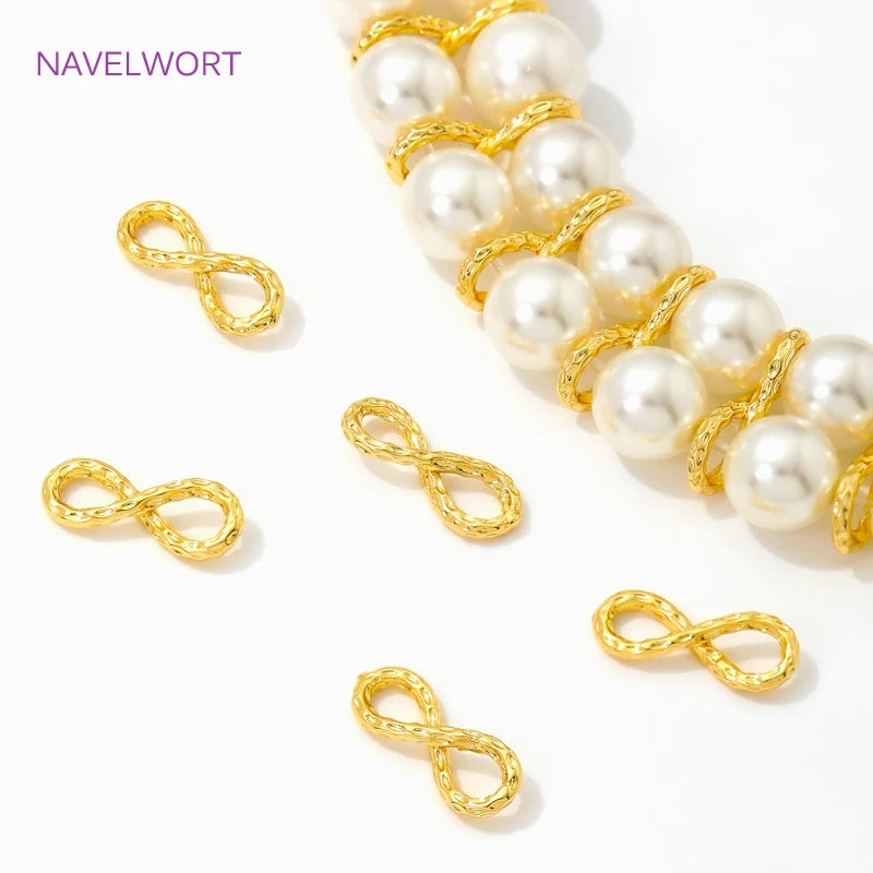 18K Gold Plated 8 Shape Bracelet Connector,Jewelry End Connectors,Brass Spacer Beads Bar Connector DIY Jewelry Making Supplies