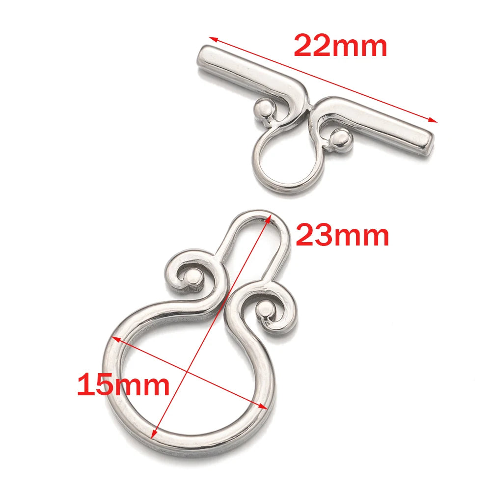 4Sets Gold Stainless Steel Toggle OT Clasp Connectors Buckle Parts For DIY Fasteners Bracelet Necklace Jewelry Making Supplies