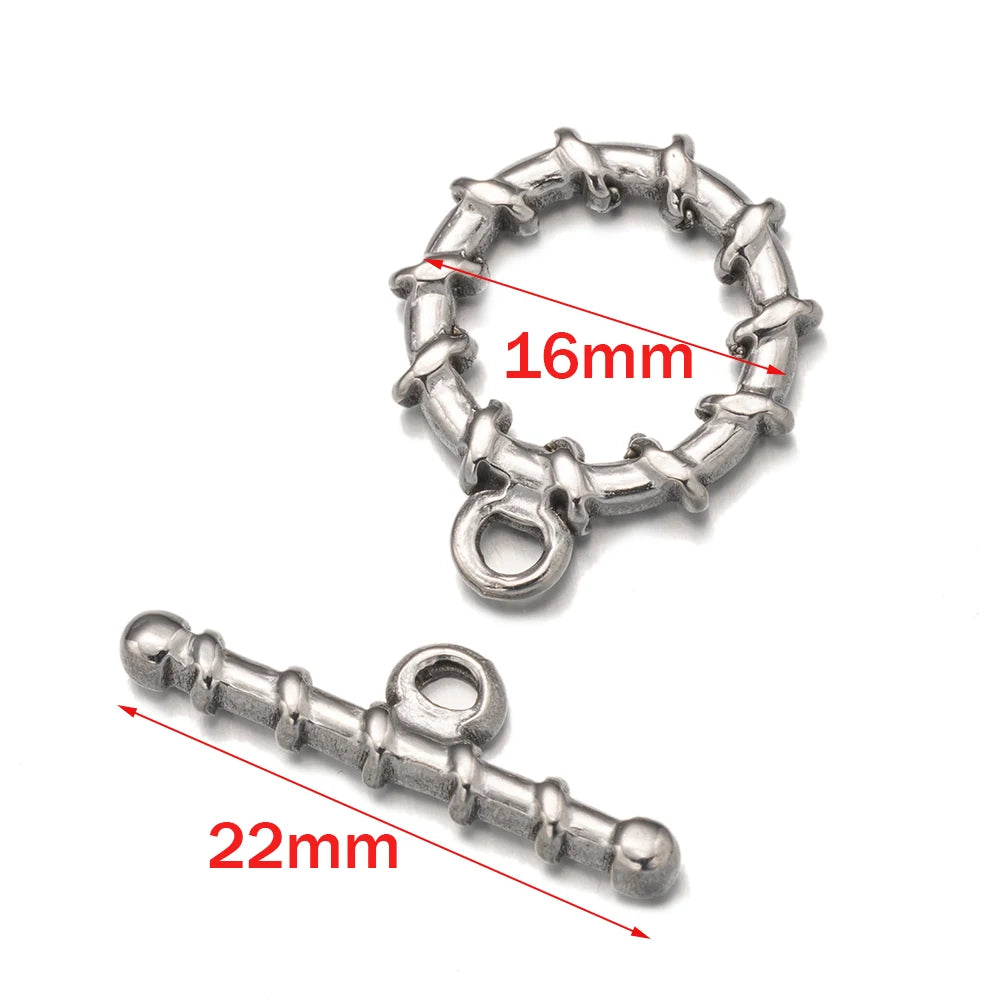 4Sets Gold Stainless Steel Toggle OT Clasp Connectors Buckle Parts For DIY Fasteners Bracelet Necklace Jewelry Making Supplies