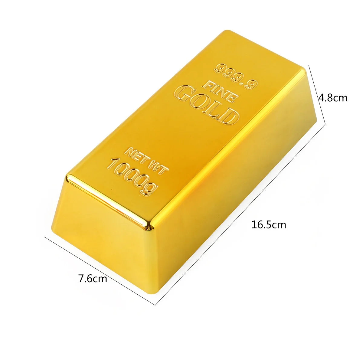 Gold Bar Bullion Brick Fake Bars Golden Pirate Treasure Faux Artificial Party Simulation Bricks Toy Movie Prop Door Prop