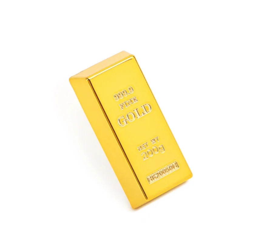 Gold Bar Bullion Brick Fake Bars Golden Pirate Treasure Faux Artificial Party Simulation Bricks Toy Movie Prop Door Prop