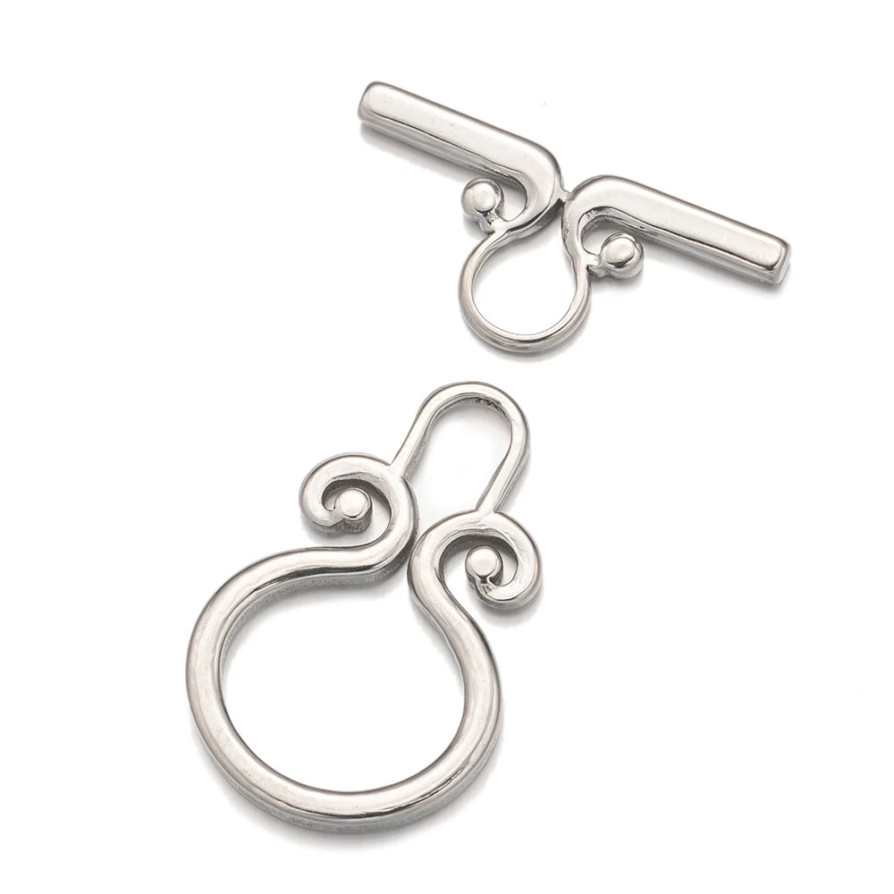 4Sets Gold Stainless Steel Toggle OT Clasp Connectors Buckle Parts For DIY Fasteners Bracelet Necklace Jewelry Making Supplies