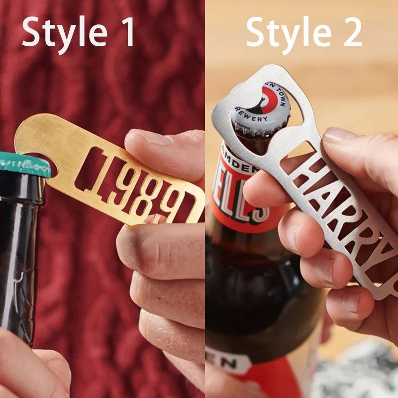 Custom Beer Bottle Opener Gold Stainless Steel Personalized Bottle Opener Name Bachelor Party Man Groomsmen Bar Mitzvah Gifts