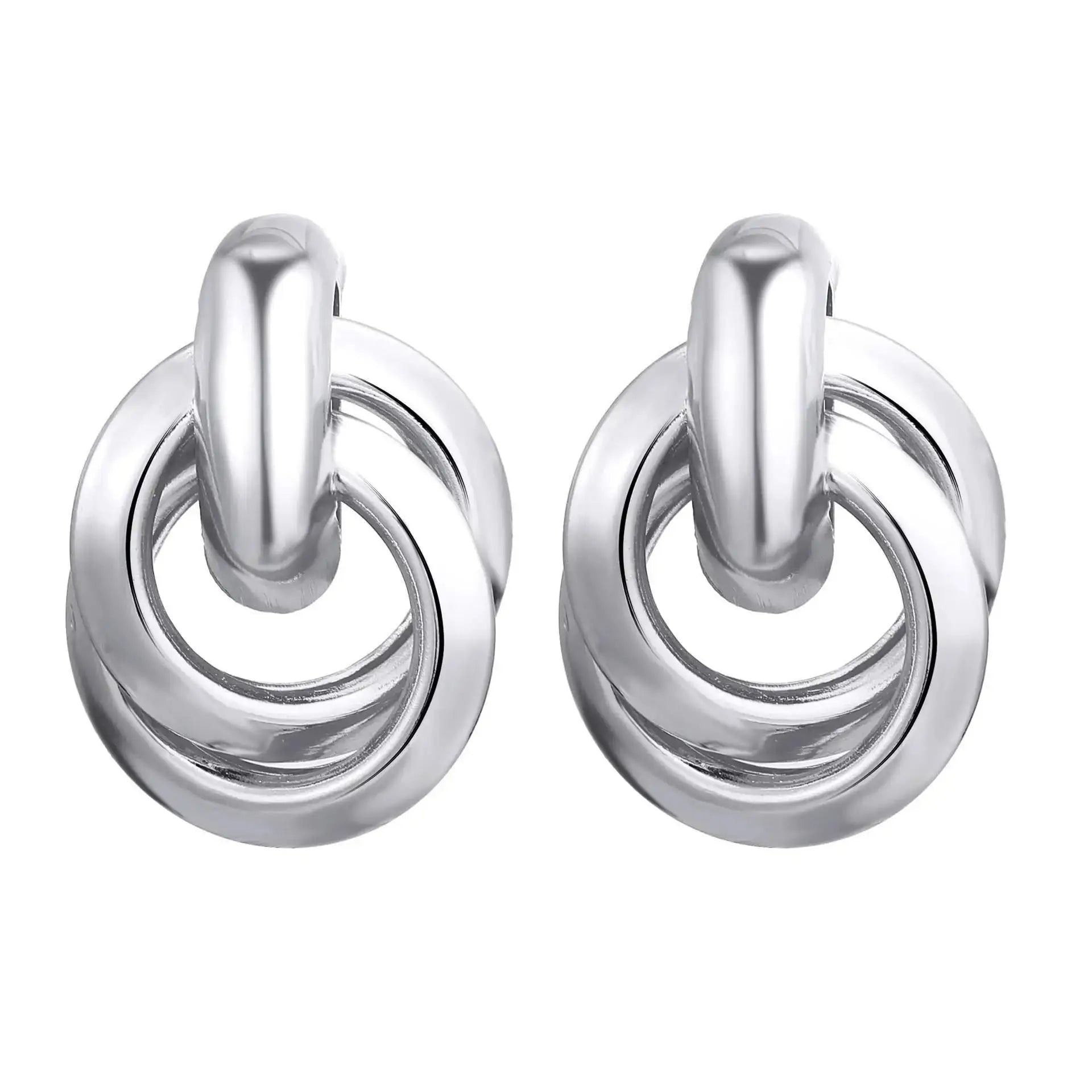 Fashion Vintage Gold Color U Earrings For Women Metal Earing Jewelry 2024 Trending Korean Silver Color Oval Hoop Earrings JN9