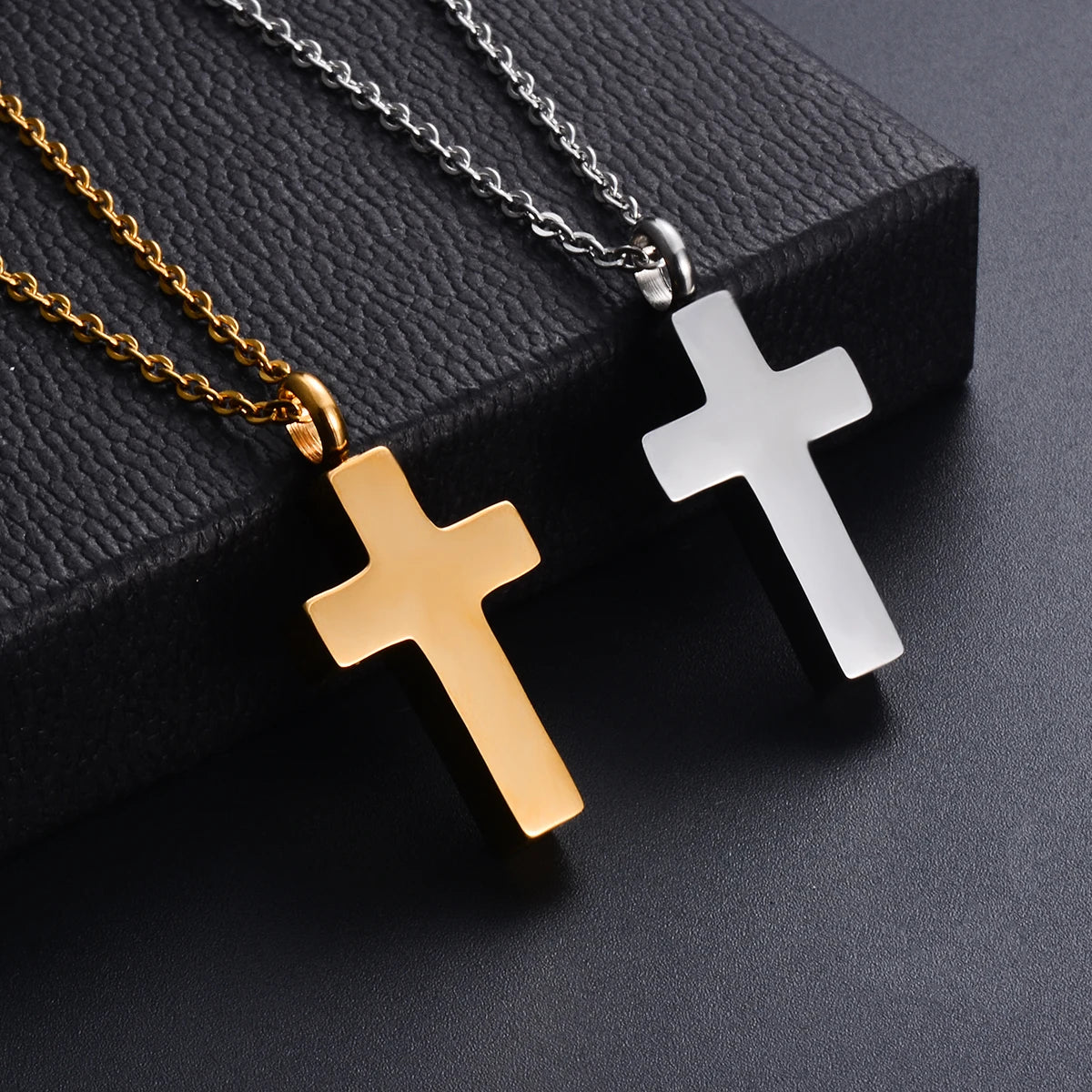 Stainless Steel Cremation Cross Keepsake Necklace for Ashes Gold Silver Tone Bar Pendant Memorial  Jewelry for Women/Men