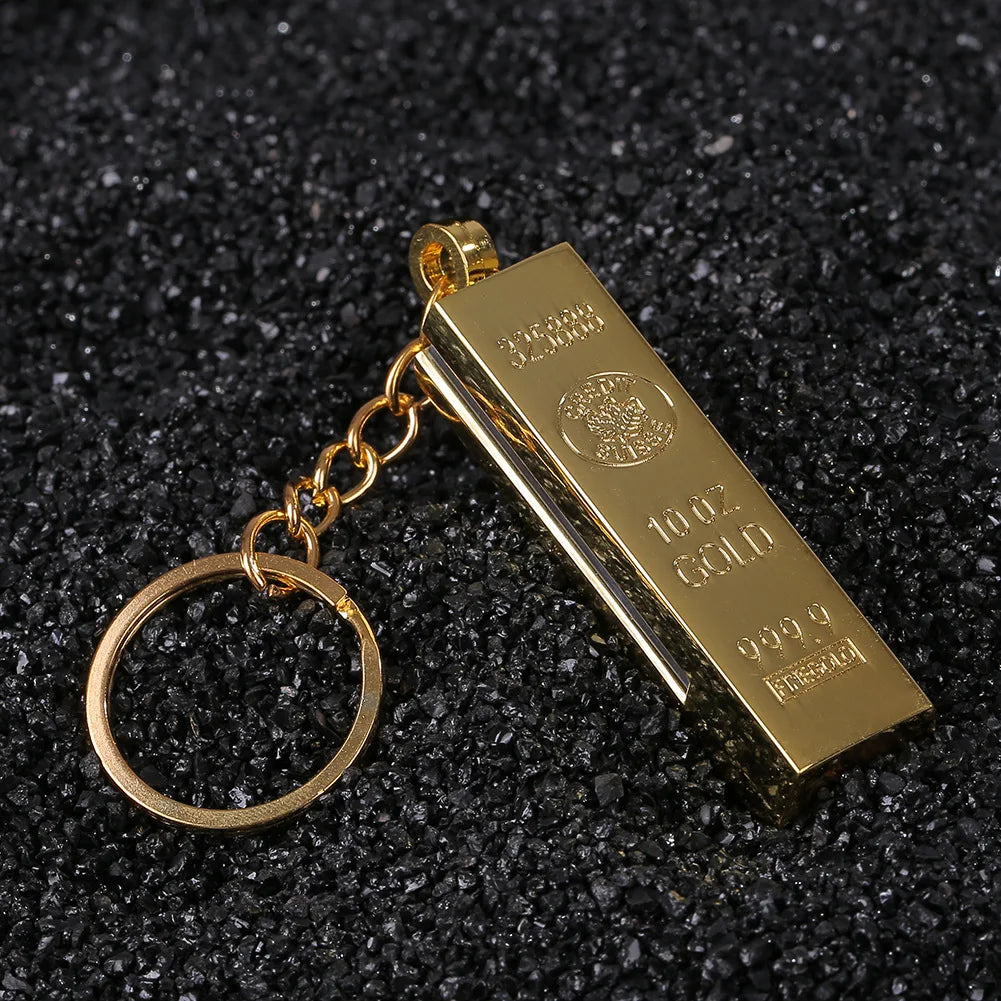 2025 Mini Retro Gold Bar 10,000 Times Kerosene Lighter Outdoor Waterproof Portable Pendant Cigarette Lighter Wholesale