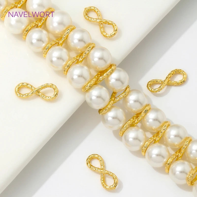 18K Gold Plated 8 Shape Bracelet Connector,Jewelry End Connectors,Brass Spacer Beads Bar Connector DIY Jewelry Making Supplies