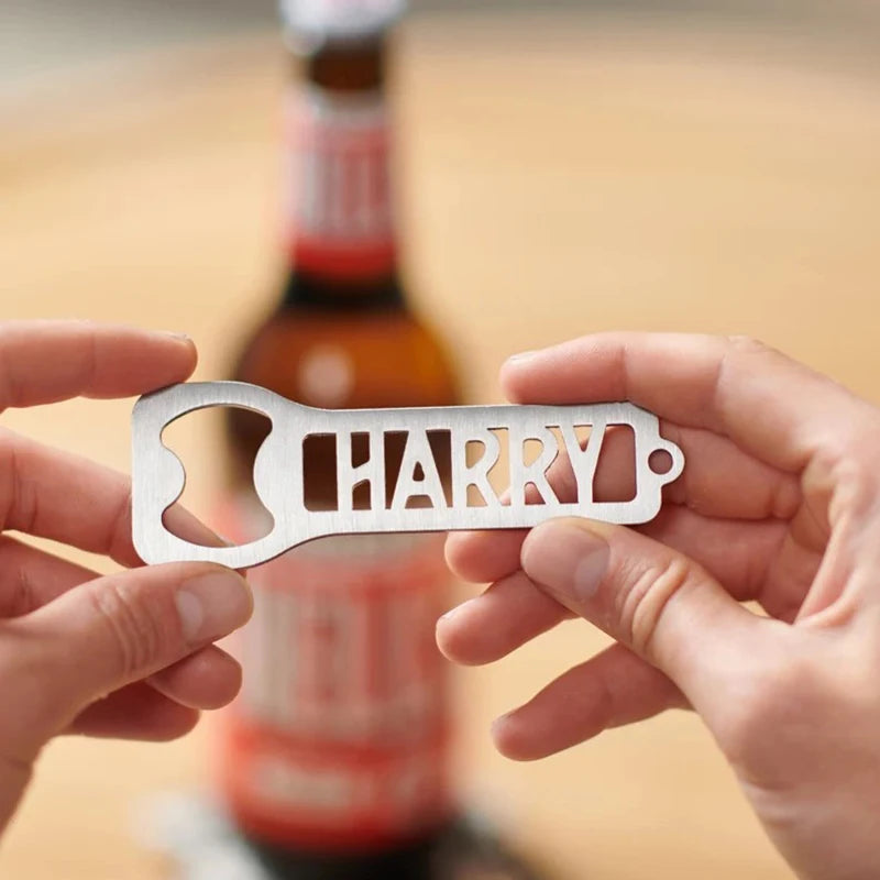 Custom Beer Bottle Opener Gold Stainless Steel Personalized Bottle Opener Name Bachelor Party Man Groomsmen Bar Mitzvah Gifts