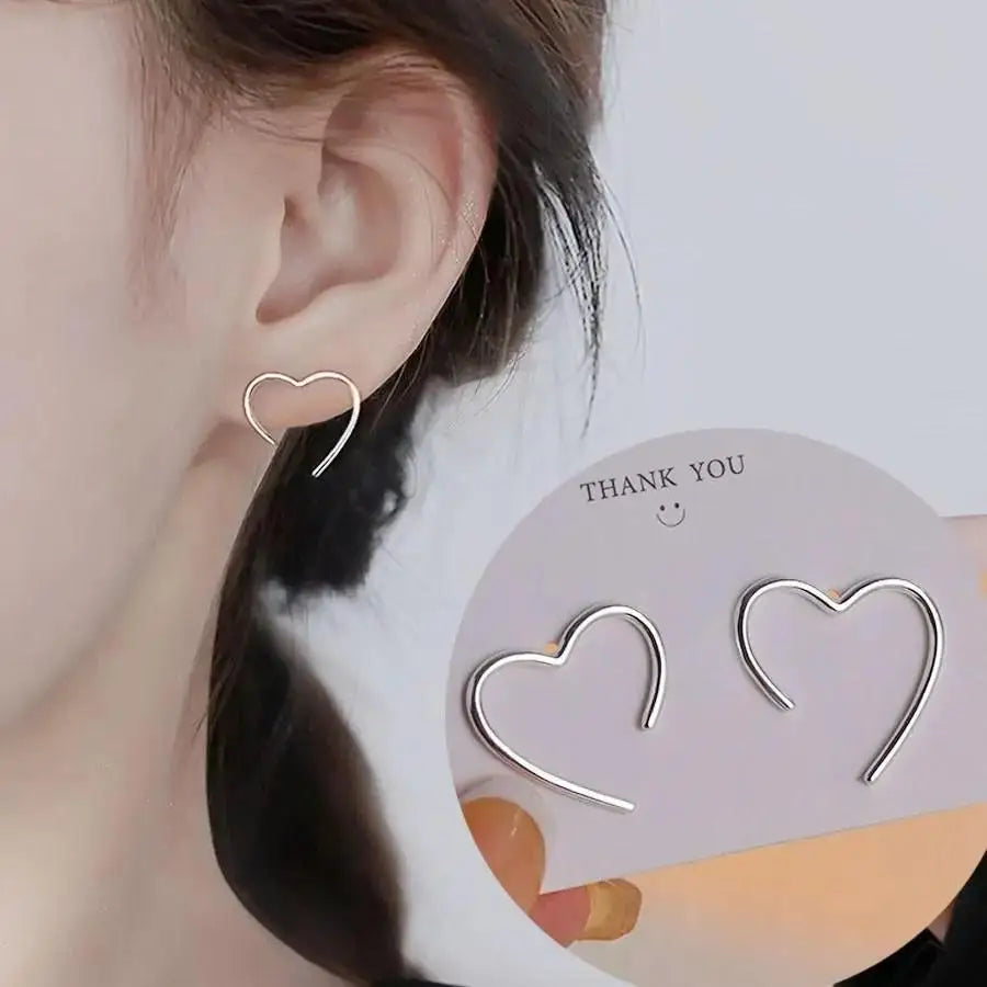 Fashion Vintage Gold Color U Earrings For Women Metal Earing Jewelry 2024 Trending Korean Silver Color Oval Hoop Earrings JN9