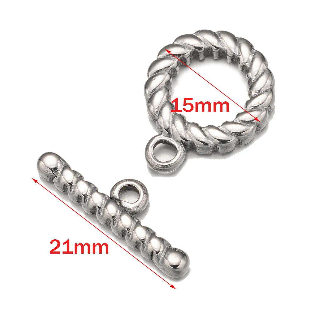 4Sets Gold Stainless Steel Toggle OT Clasp Connectors Buckle Parts For DIY Fasteners Bracelet Necklace Jewelry Making Supplies