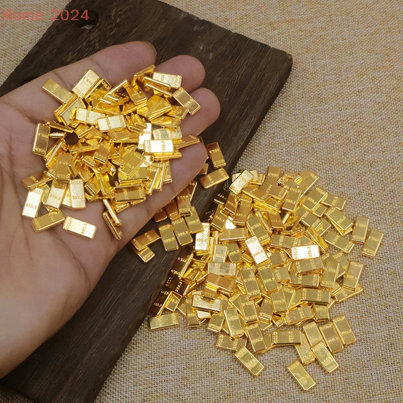 50Pcs/Set Miniature Gold Bars Model Home Decor Kids Pretend Play Toys Gift