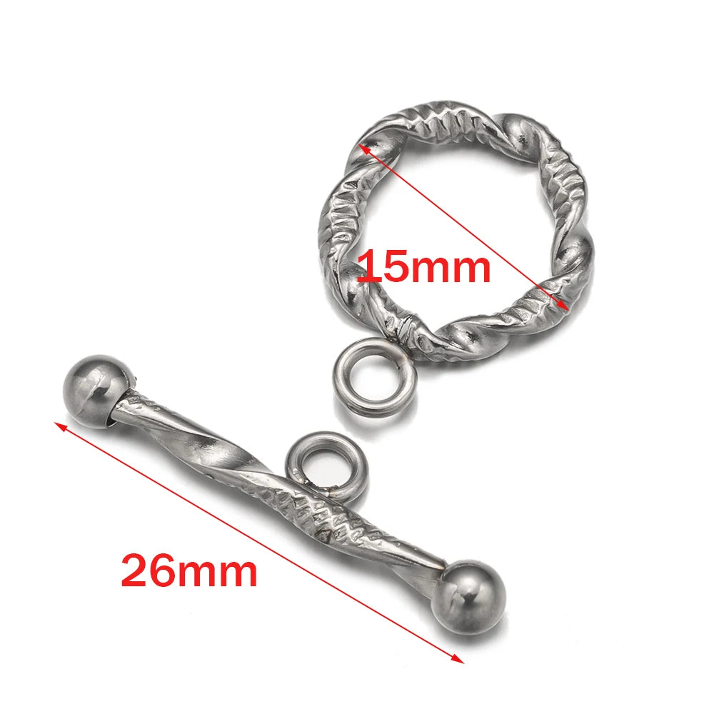 4Sets Gold Stainless Steel Toggle OT Clasp Connectors Buckle Parts For DIY Fasteners Bracelet Necklace Jewelry Making Supplies