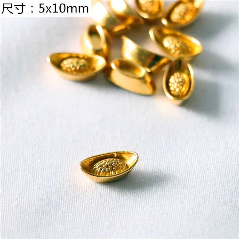 Dollhouse accessories miniature model mini ruyi gold ingot gold bar copper coin model ornament Dollhouse Living room Decor