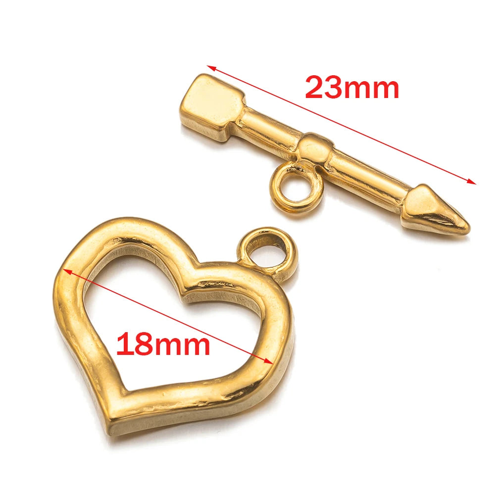 4Sets Gold Stainless Steel Toggle OT Clasp Connectors Buckle Parts For DIY Fasteners Bracelet Necklace Jewelry Making Supplies