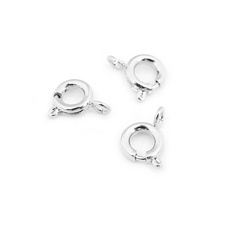 20PCS Diameter 5MM 6MM 7MM 18K Gold Color Plated Brass Spring Round Clasps Necklace Clasps Jewelry Findings Accessories