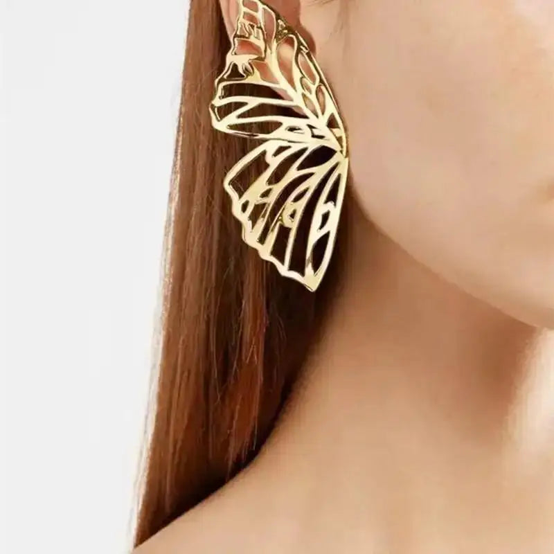 Fashion Vintage Gold Color U Earrings For Women Metal Earing Jewelry 2024 Trending Korean Silver Color Oval Hoop Earrings JN9